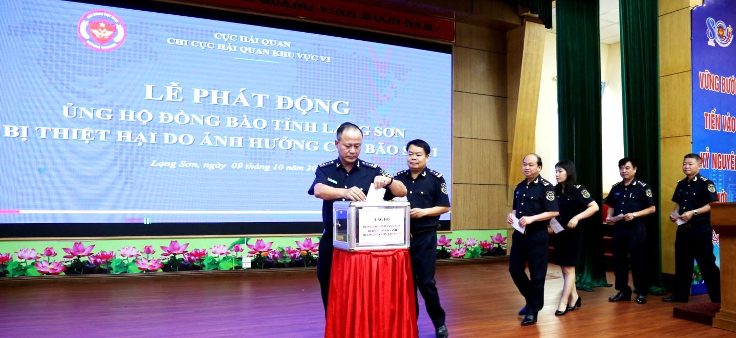 Hải quan Khu vực VI phát động ủng hộ đồng bào Lạng Sơn bị ảnh hưởng bão lũ số 11