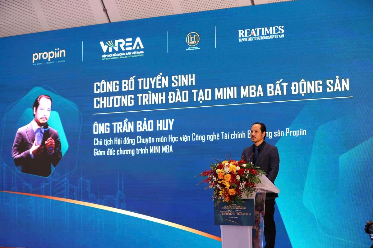 Ông Trần Bảo Huy, Chủ tịch Hội đồng chuyên môn Học viện Propiin, chia sẻ về tầm nhìn và mục tiêu của chương trình Mini MBA Bất động sản.