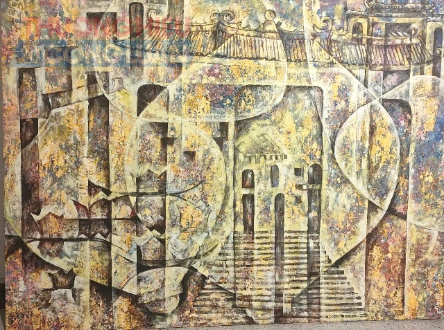 Tác phẩm: Hồn xưa - Dấu ấn Hội An – Tác giả: Lê Thị Cẩm Vân – Kích thước: 120 x 150 cm- Năm sáng tác: 2025 Tác phẩm: Hồn xưa - Dấu ấn Hội An – Tác giả: Lê Thị Cẩm Vân – Kích thước: 120 x 150 cm- Năm sáng tác: 2025