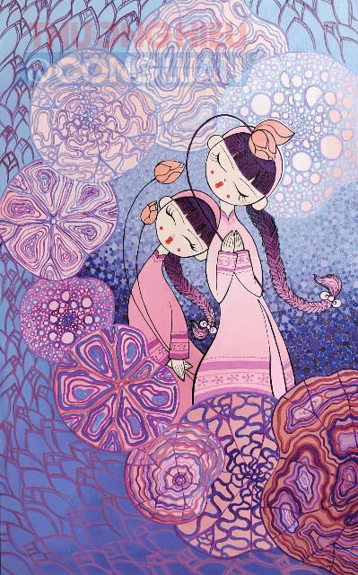 Tác phẩm: Lời nguyện trong sen – Tác giả: Lê Thị Ánh Nguyệt – Chất liệu: Acrylic – Kích thước: 52 x 84 – Năm sáng tác: 2025. Tác phẩm: Lời nguyện trong sen – Tác giả: Lê Thị Ánh Nguyệt – Chất liệu: Acrylic – Kích thước: 52 x 84 – Năm sáng tác: 2025.