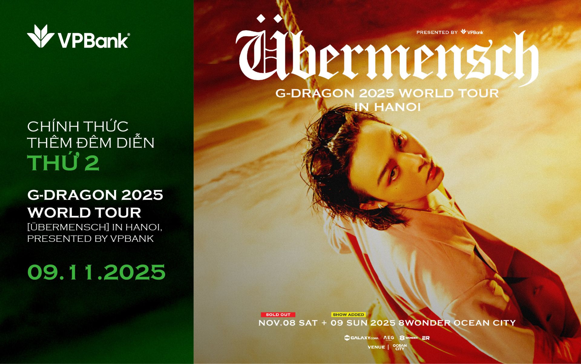 Thỏa lòng fan mong đợi, concert G-DRAGON thêm đêm diễn thứ hai, VPBank MasterCard được quyền mua vé sớm Thỏa lòng fan mong đợi, concert G-DRAGON thêm đêm diễn thứ hai, VPBank MasterCard được quyền mua vé sớm