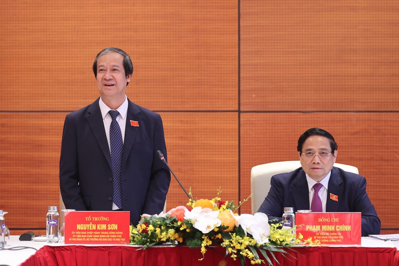 Bộ trưởng Bộ Giáo dục và Đào tạo Nguyễn Kim Sơn phát biểu - Ảnh: VGP/Nhật Bắc