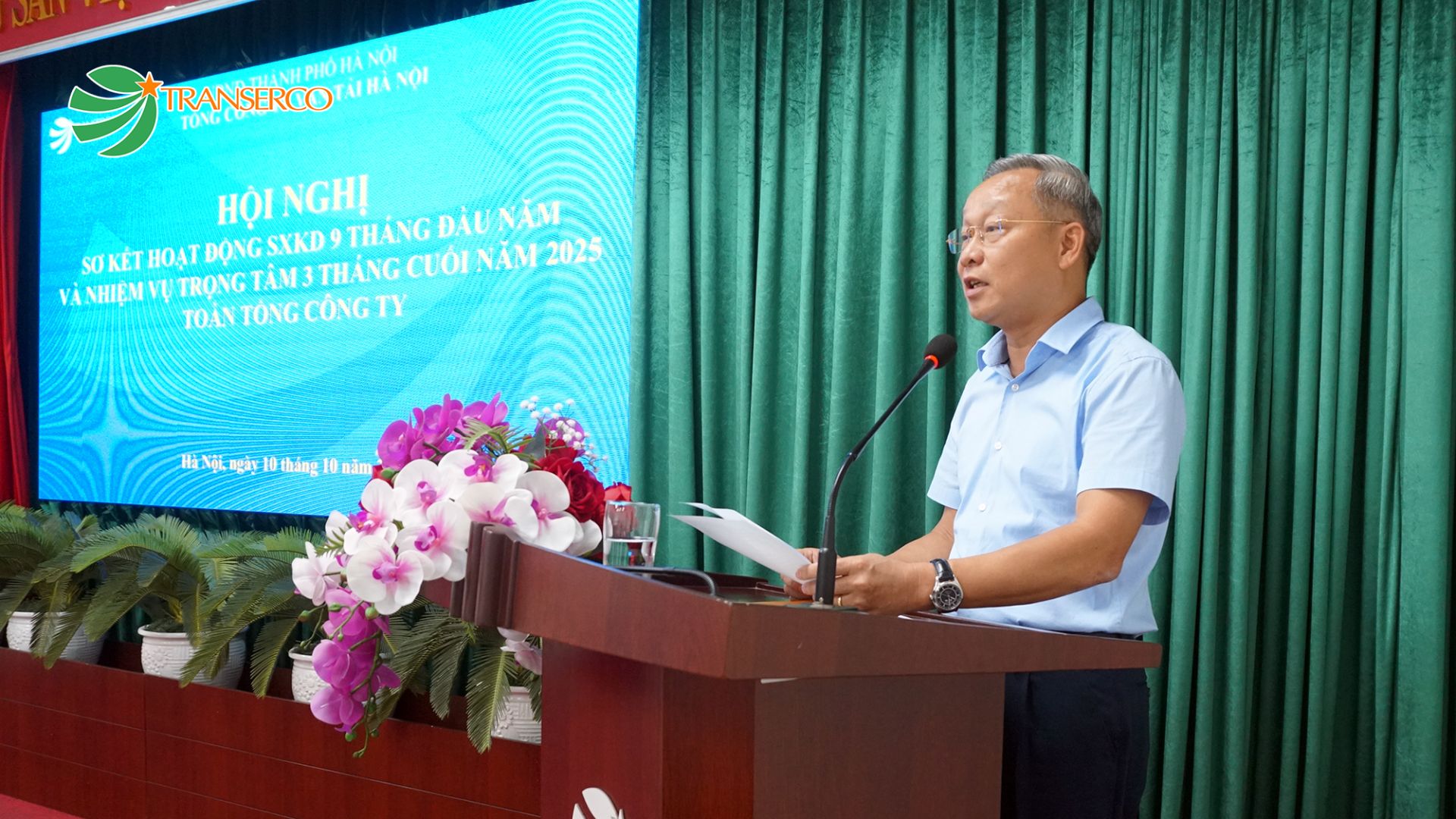 Đồng chí Nguyễn Hoàng Trung - Bí thư Đảng ủy, Chủ tịch HĐTV Transerco phát biểu chỉ đạo tại Hội nghị Đồng chí Nguyễn Hoàng Trung - Bí thư Đảng ủy, Chủ tịch HĐTV Transerco phát biểu chỉ đạo tại Hội nghị