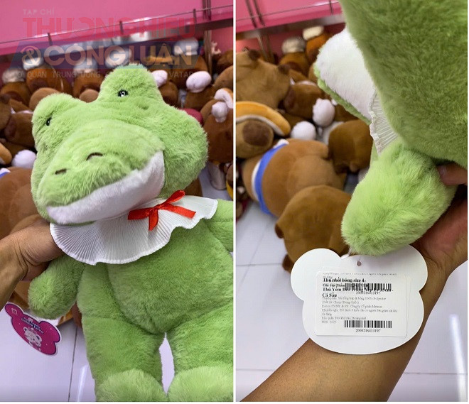 Theo lời nhân viên của cửa hàng, sản phẩm này được Công ty nhập về rồi nhồi bông, hoàn thiện công đoạn cuối. Tuy nhiên, trên tem nhãn sản phẩm vẫn ghi xuất xứ Trung Quốc