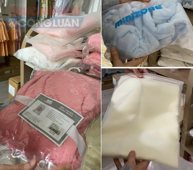 Nhiều sản phẩm khăn tắm trên bao bì ghi chữ nước ngoài mà không có thông tin về đơn vị nhập khẩu hay chịu trách nhiệm về sản phẩm tại thị trường Việt Nam, cá biệt còn có những sản phẩm 