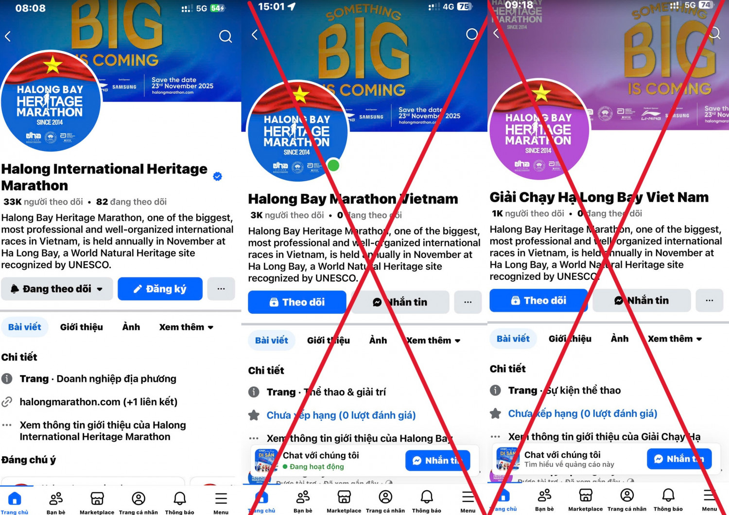 Người dùng mạng xã hội cần chú ý phân biệt fanpage chính thức và các trang giả mạo.