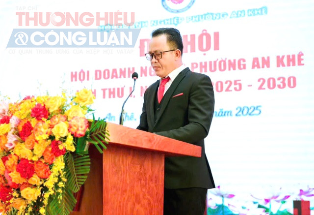 Nguyễn Văn Cường - PCT Hội DN Phường An Khê trình bày Phương Hướng Hoạt động của Hội từ năm 2025-2030