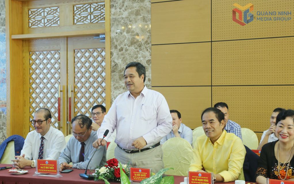 Đại diện Hiệp hội Doanh nghiệp tỉnh Quảng Ninh phát biểu tại buổi lễ.