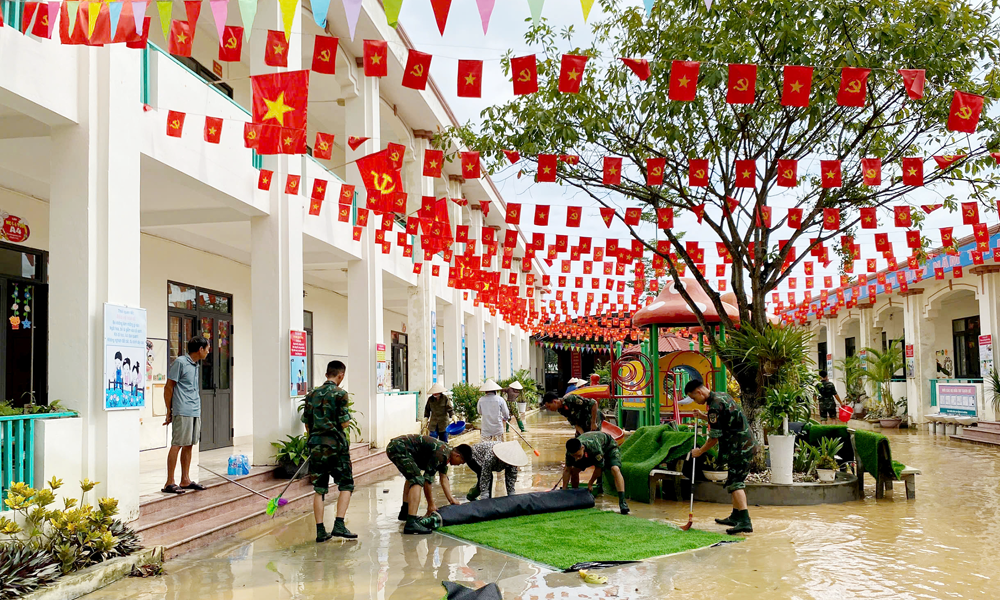 Bắc Ninh: Còn 20 trường, điểm trường cho học sinh nghỉ học vì ngập lụt