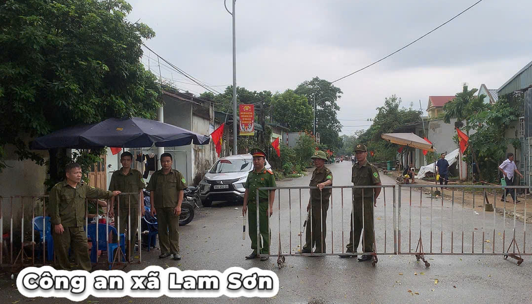 Công an xã Lam Sơn thực hiện nhiệm vụ