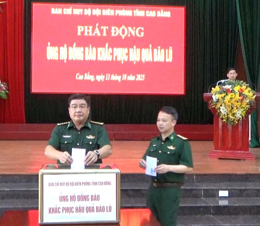 Bộ đội Biên phòng tỉnh Cao Bằng phát động ủng hộ đồng bào khắc phục hậu quả bão lũ