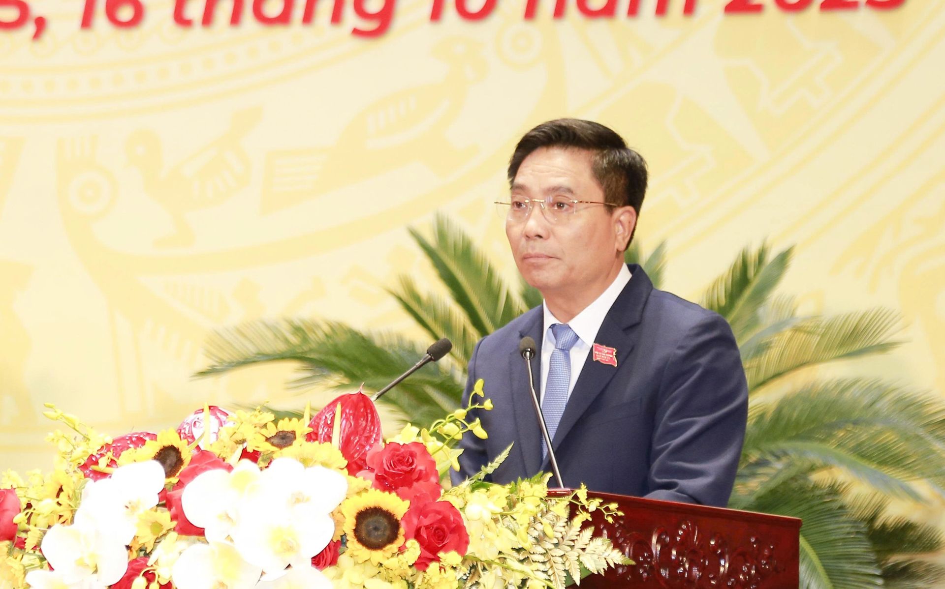 Đồng ch&iacute; Nguyễn Do&atilde;n Anh, Ủy vi&ecirc;n Trung ương Đảng, B&iacute; thư Tỉnh ủy ph&aacute;t biểu bế mạc phi&ecirc;n tr&ugrave; bị.