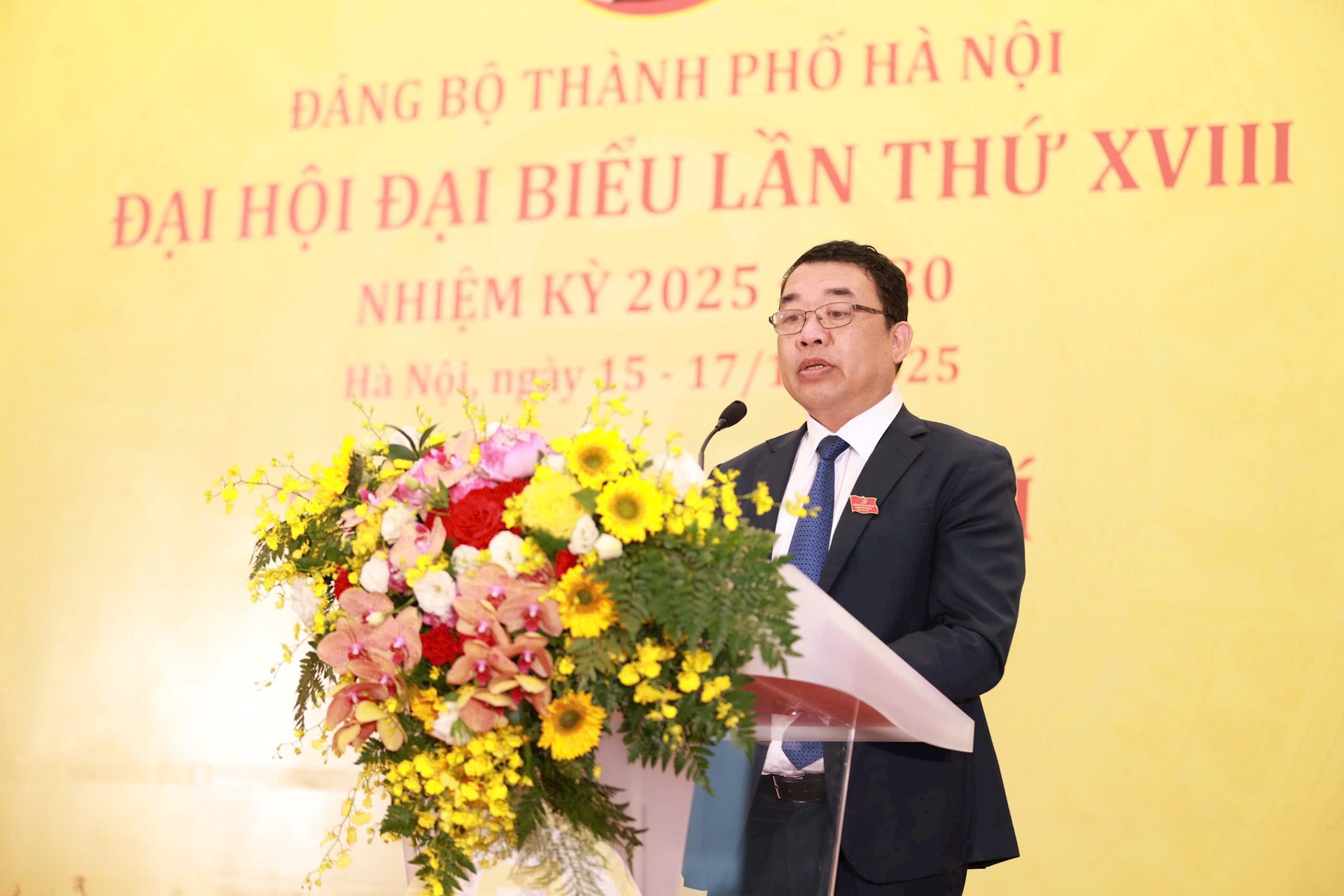 Ông Đào Xuân Dũng, Phó trưởng ban Tuyên giáo và Dân vận Thành ủy Hà Nội, Giám đốc Trung tâm báo chí phát biểu tại buổi lễ. Ảnh: Viết Thành Ông Đào Xuân Dũng, Phó trưởng ban Tuyên giáo và Dân vận Thành ủy Hà Nội, Giám đốc Trung tâm báo chí phát biểu tại buổi lễ. Ảnh: Viết Thành