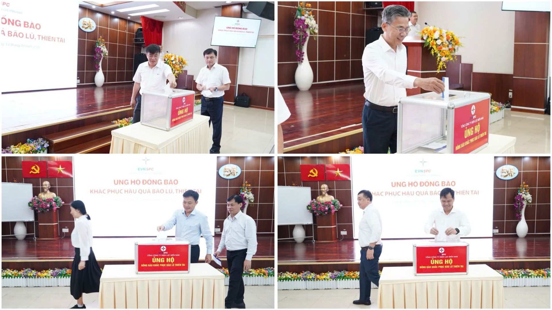 Lãnh đạo EVNSPC ủng hộ đồng bào khắc phục hậu quả bão lũ, thiên tai Lãnh đạo EVNSPC ủng hộ đồng bào khắc phục hậu quả bão lũ, thiên tai