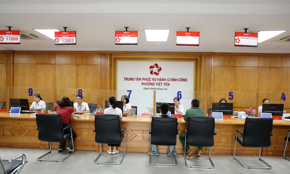 Trung tâm Hành chính công phường Việt Yên.