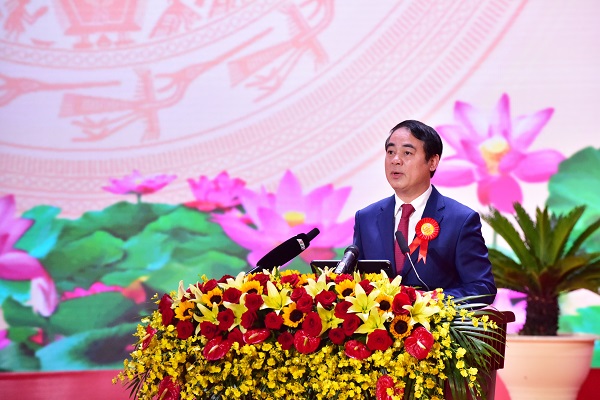 Ông Nghiêm Xuân Thành- Ủy viên BCH Trung ương Đảng, Bí thư Tỉnh ủy phát biểu chỉ đạo.