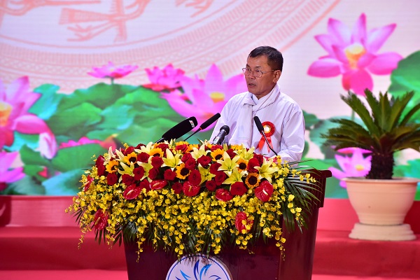 Tham luận của ông Hùng Ky (thôn Tuấn Tú, xã Phước Dinh), một nông dân dân tộc Chăm cần cù, sáng tạo