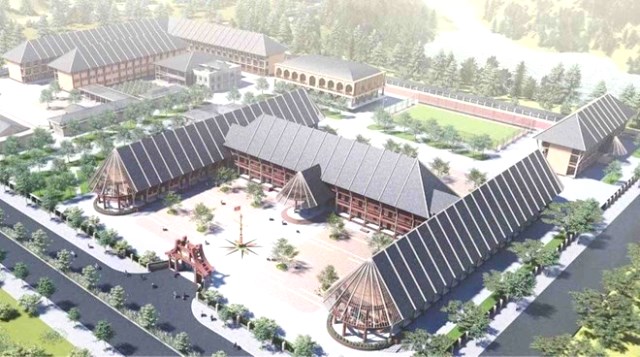 Phối cảnh Trường phổ thông dân tộc nội trú, bán trú Tiểu học và THCS xã Tây Giang, Đà Nẵng. Ảnh: BTC