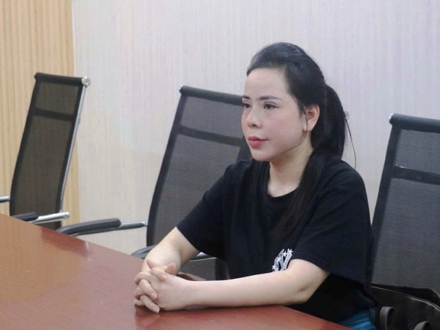 Đối tượng Phùng Thị Thu Hiền tại Cơ quan Công an.