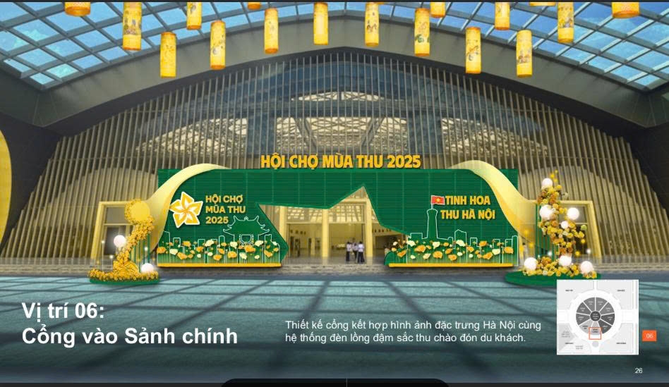 Phối cảnh thiết kế không gian Hội chợ Mùa Thu 2025.