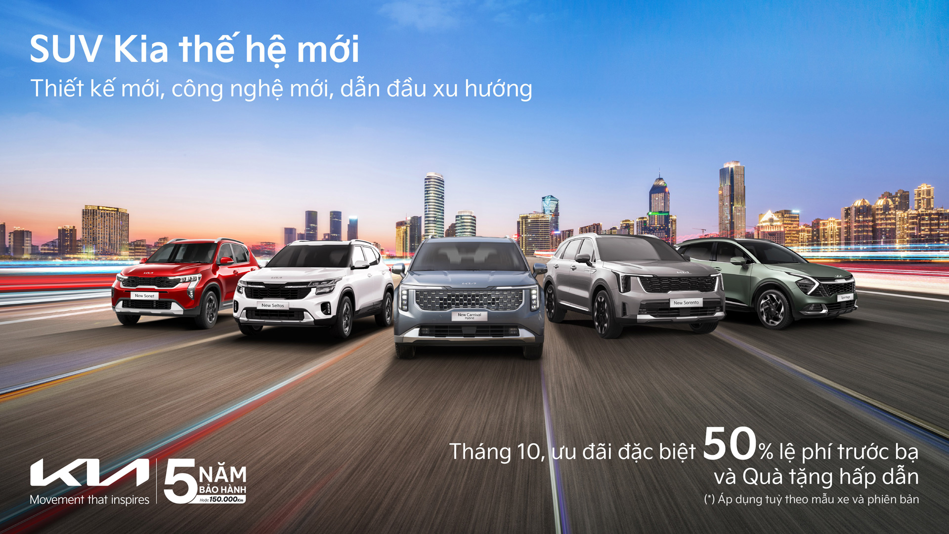 Kia ưu đãi đặc biệt 50% lệ phí trước bạ trong tháng 10