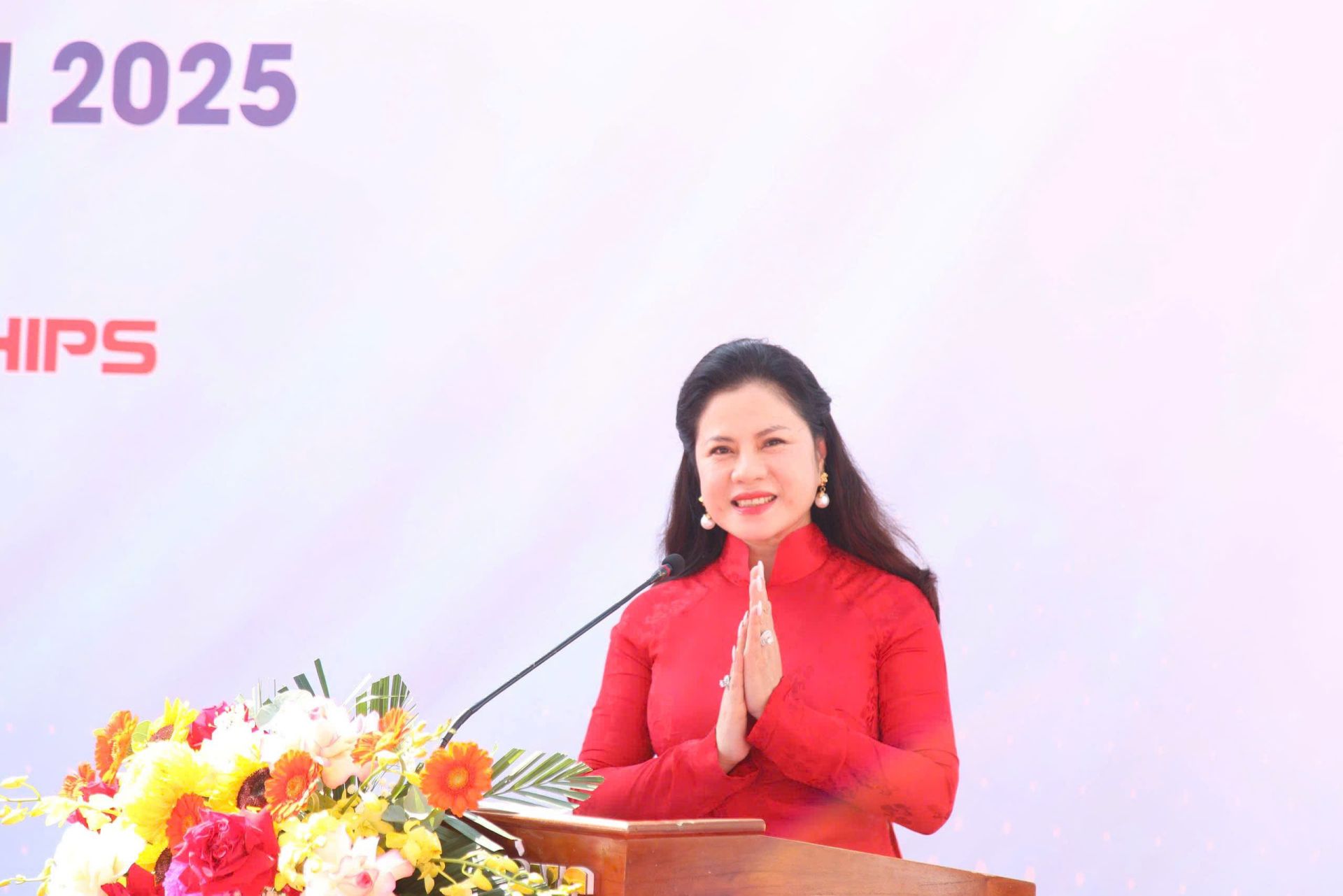 Đồng chí Trần Thị Hoàng Mai, Giám đốc Sở VHTT&DL Hải Phòng phát biểu tại Lễ khai mạc.