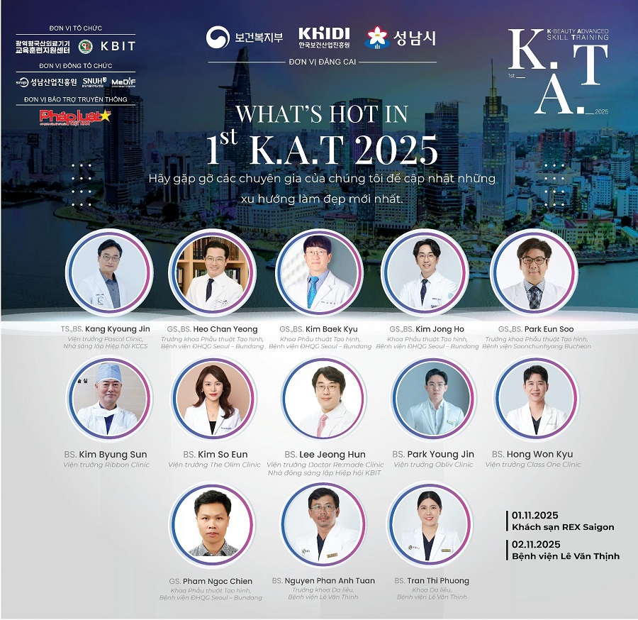 K.A.T 2025 quy tụ khoảng 300 bác sĩ, chuyên gia y tế và 13 diễn giả uy tín đến từ Hàn Quốc và Việt Nam. K.A.T 2025 quy tụ khoảng 300 bác sĩ, chuyên gia y tế và 13 diễn giả uy tín đến từ Hàn Quốc và Việt Nam.