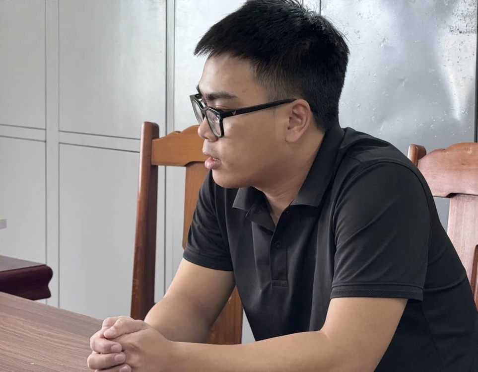 Đối tượng Nguyễn Văn Khánh tại cơ quan điều tra.