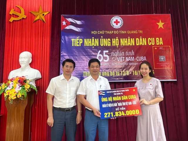 Sau 65 ngày hưởng ứng chương trình “65 năm nghĩa tình Việt Nam-Cuba”, Quảng Trị quyên góp ủng hộ hơn 29 tỉ đồng. Sau 65 ngày hưởng ứng chương trình “65 năm nghĩa tình Việt Nam-Cuba”, Quảng Trị quyên góp ủng hộ hơn 29 tỉ đồng.