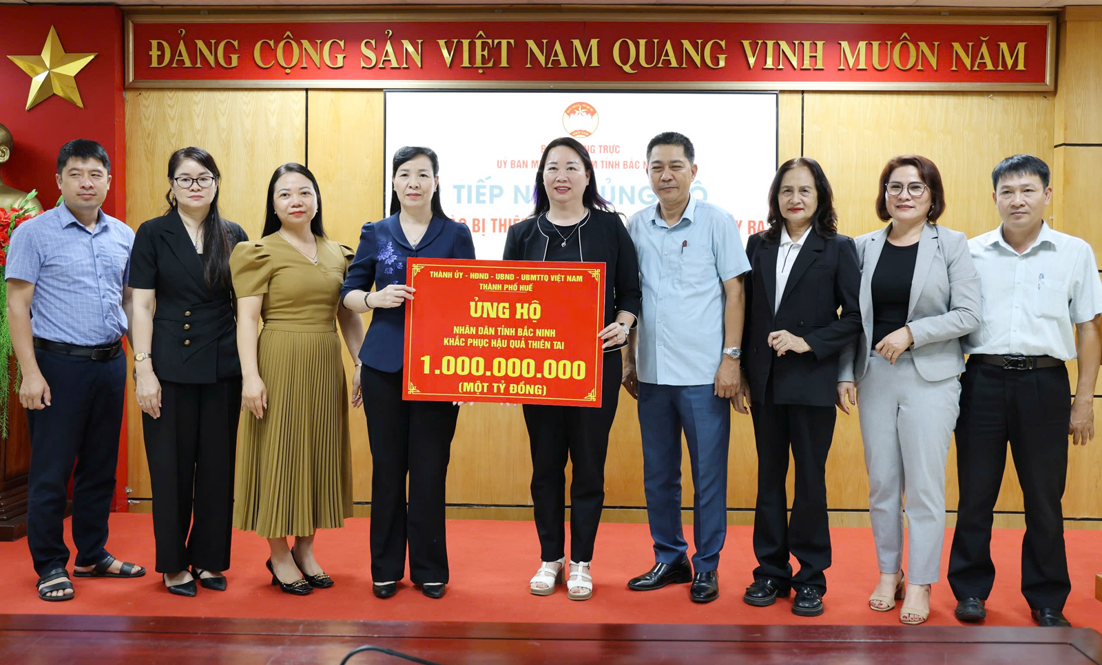 Thành phố Huế ủng hộ 1 tỷ hỗ trợ Nhân dân Bắc Ninh khắc phục thiệt hại do bão lũ