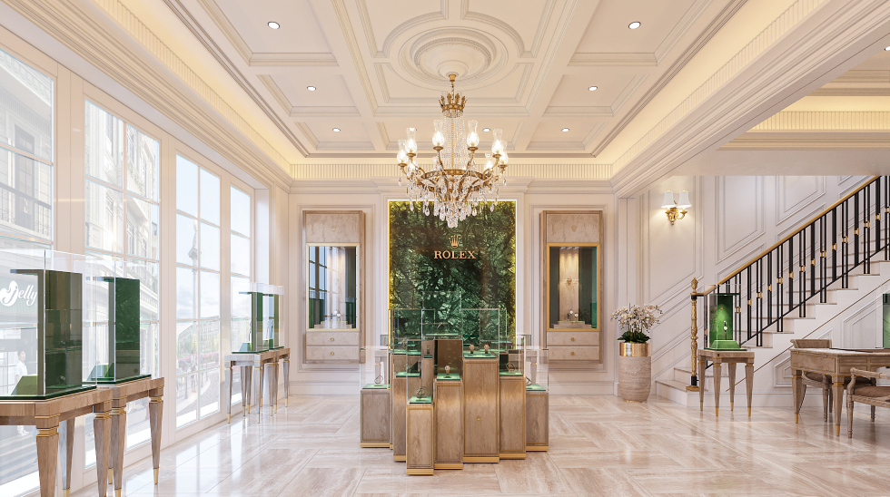 Mặt tiền rộng, trần cao thoáng cùng hệ thống cửa kính lớn tối ưu ánh sáng, nhà phố Noble Palace Tay Thang Long thuận tiện cho cả nhu cầu ở lẫn kinh doanh cao cấp