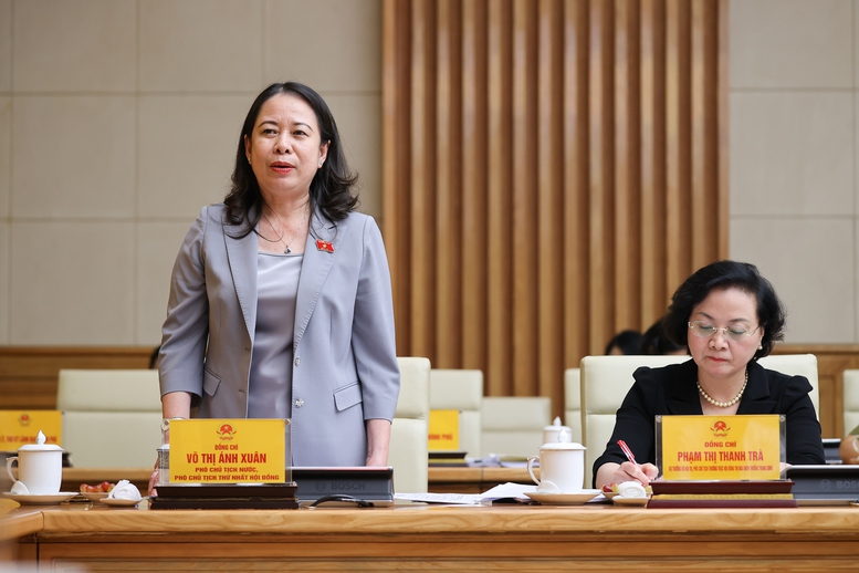 Phó Chủ tịch nước Võ Thị Ánh Xuân, Phó Chủ tịch thứ Nhất Hội đồng phát biểu- Ảnh: VGP/Nhật Bắc Phó Chủ tịch nước Võ Thị Ánh Xuân, Phó Chủ tịch thứ Nhất Hội đồng phát biểu- Ảnh: VGP/Nhật Bắc