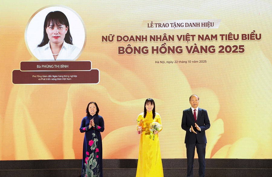 Phó Tổng Giám đốc Agribank được vinh danh “Nữ doanh nhân Việt Nam tiêu biểu - Bông hồng Vàng 2025”