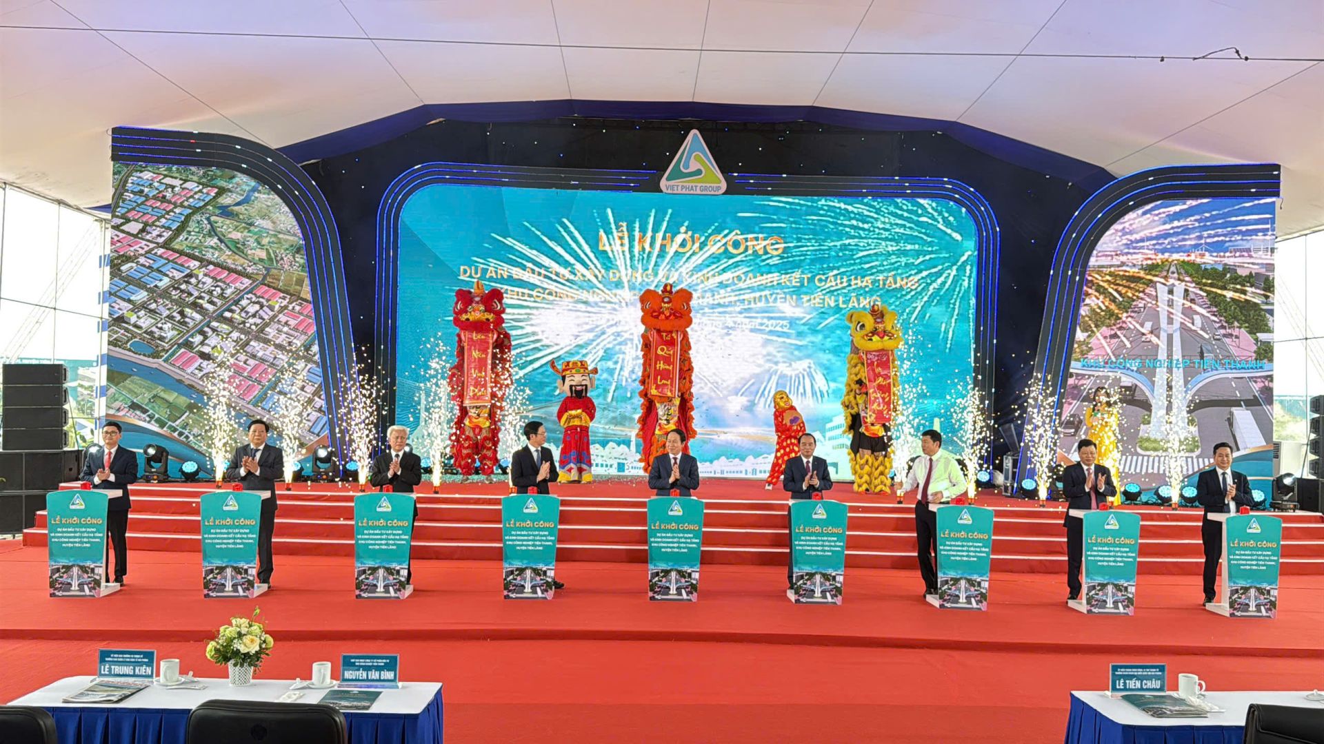 Khởi công đầu tư xây dựng và kinh doanh kết cấu hạ tầng KCN Tiên Thanh. Khởi công đầu tư xây dựng và kinh doanh kết cấu hạ tầng KCN Tiên Thanh.