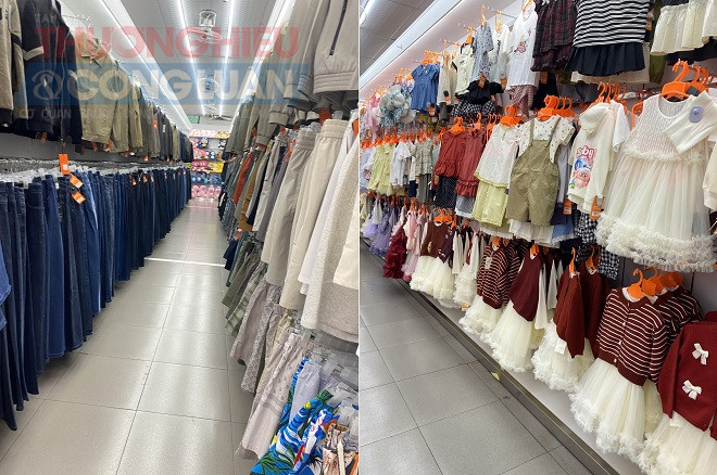 Hàng nghìn sản phẩm quần áo, giày dép, túi xách thời trang được bày bán tại tầng 3 và tầng 4 của cơ sở này Hàng nghìn sản phẩm quần áo, giày dép, túi xách thời trang được bày bán tại tầng 3 và tầng 4 của cơ sở này