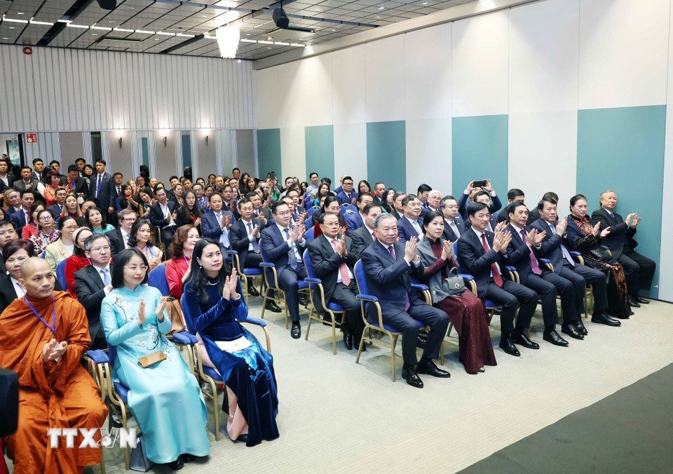 Sự kiện diễn ra trong khuôn khổ chuyến thăm chính thức Cộng hòa Phần Lan của Tổng Bí thư và Phu nhân từ ngày 20-22/10. (Ảnh: Thống Nhất/TTXVN)