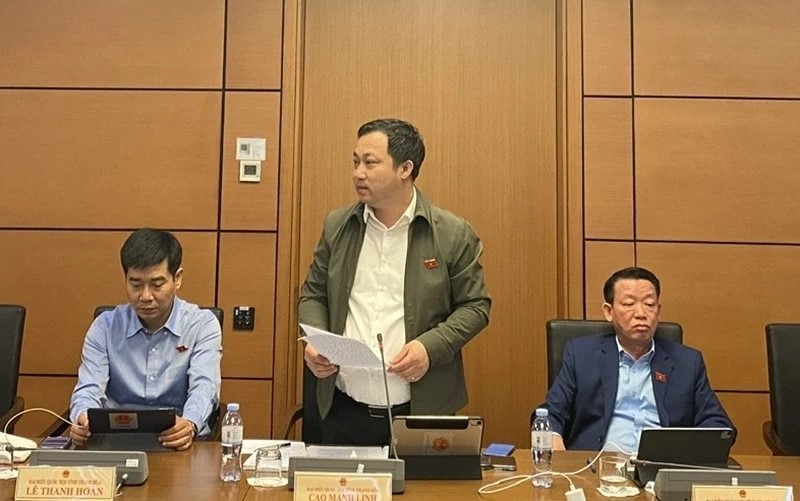 ĐBQH Cao Mạnh Linh tham gia phát biểu tại tổ.