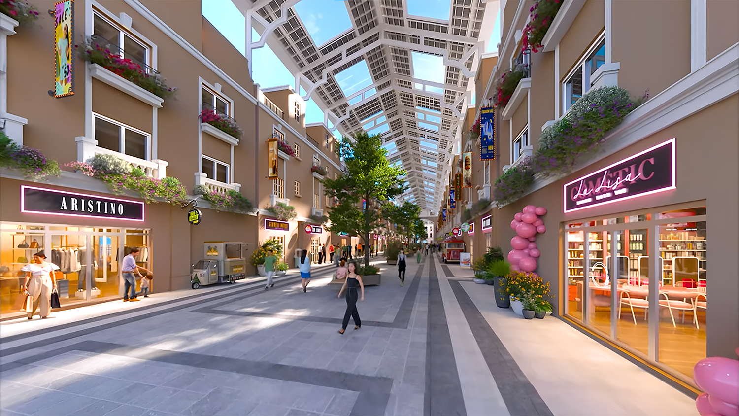 Shophouse hai mặt tiền kết hợp phố đi bộ c&oacute; m&aacute;i che l&agrave; sản phẩm độc đ&aacute;o chỉ c&oacute; tại c&aacute;c dự &aacute;n của Eurowindow Holding