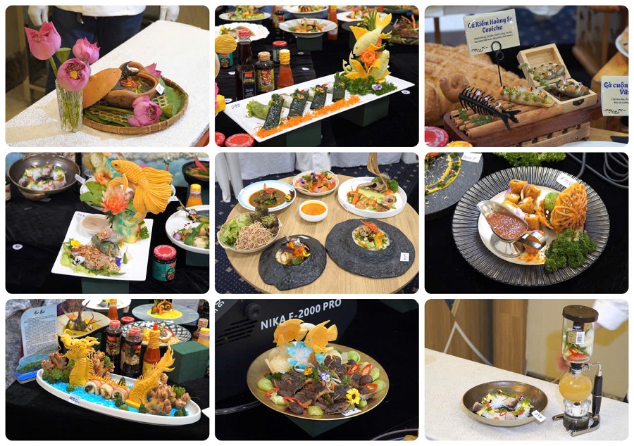 Các món ăn được bài trí công phu, bắt mắt cùng các sản phẩm tạo hình điêu khắc hình tượng cá theo chủ đề Các món ăn được bài trí công phu, bắt mắt cùng các sản phẩm tạo hình điêu khắc hình tượng cá theo chủ đề