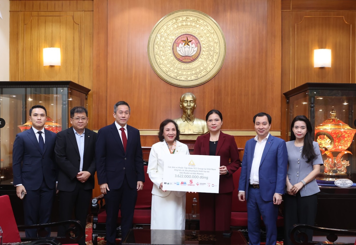 Tập đoàn TCC Việt Nam cùng SABECO và các công ty thành viên đóng góp 3,6 tỷ đồng ủng hộ nhân dân thiệt hại do bão lũ