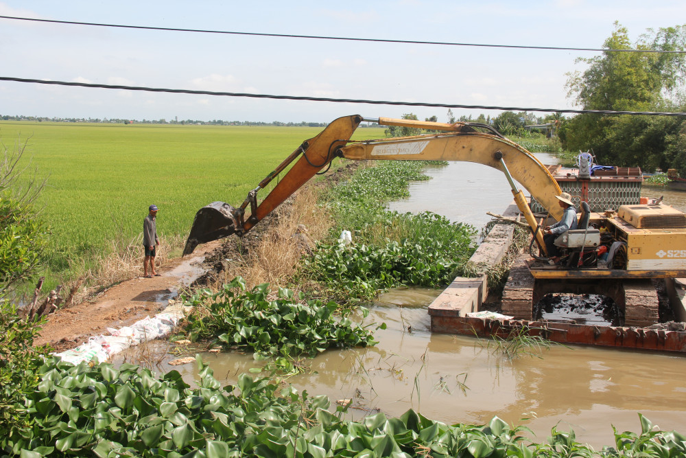 Các địa phương vùng Đồng Tháp Mười của tỉnh tập trung gia cố đê bao bảo vệ lúa Các địa phương vùng Đồng Tháp Mười của tỉnh tập trung gia cố đê bao bảo vệ lúa