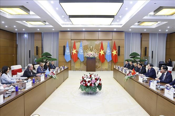 Chủ tịch Quốc hội Trần Thanh Mẫn hội kiến Tổng Thư ký Liên hợp quốc António Guterres. Ảnh: Doãn Tấn/TTXVN Chủ tịch Quốc hội Trần Thanh Mẫn hội kiến Tổng Thư ký Liên hợp quốc António Guterres. Ảnh: Doãn Tấn/TTXVN