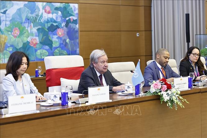 Tổng Thư ký Liên hợp quốc António Guterres phát biểu. Ảnh: Doãn Tấn/TTXVN Tổng Thư ký Liên hợp quốc António Guterres phát biểu. Ảnh: Doãn Tấn/TTXVN