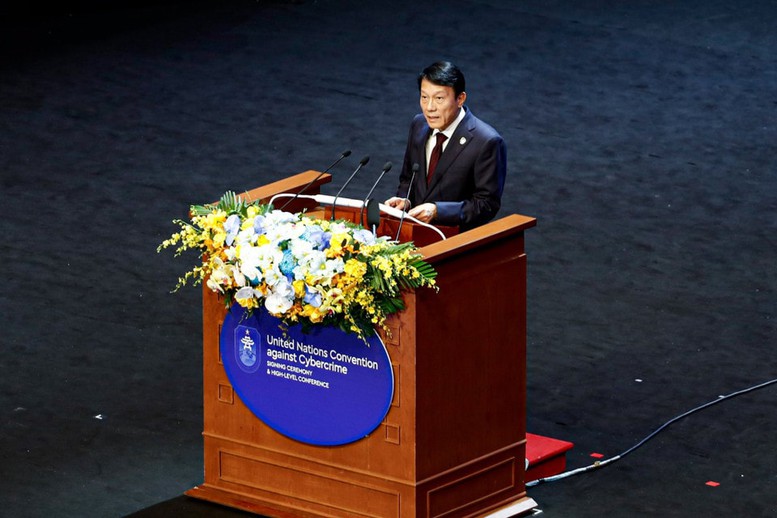 Bộ trưởng Bộ Công an Lương Tam Quang phát biểu tại phiên bế mạc Lễ mở ký và Hội nghị cấp cao Công ước Hà Nội Bộ trưởng Bộ Công an Lương Tam Quang phát biểu tại phiên bế mạc Lễ mở ký và Hội nghị cấp cao Công ước Hà Nội