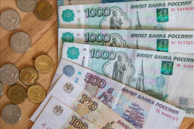 Đồng ruble của Nga. Ảnh: THX/TTXVN Đồng ruble của Nga. Ảnh: THX/TTXVN