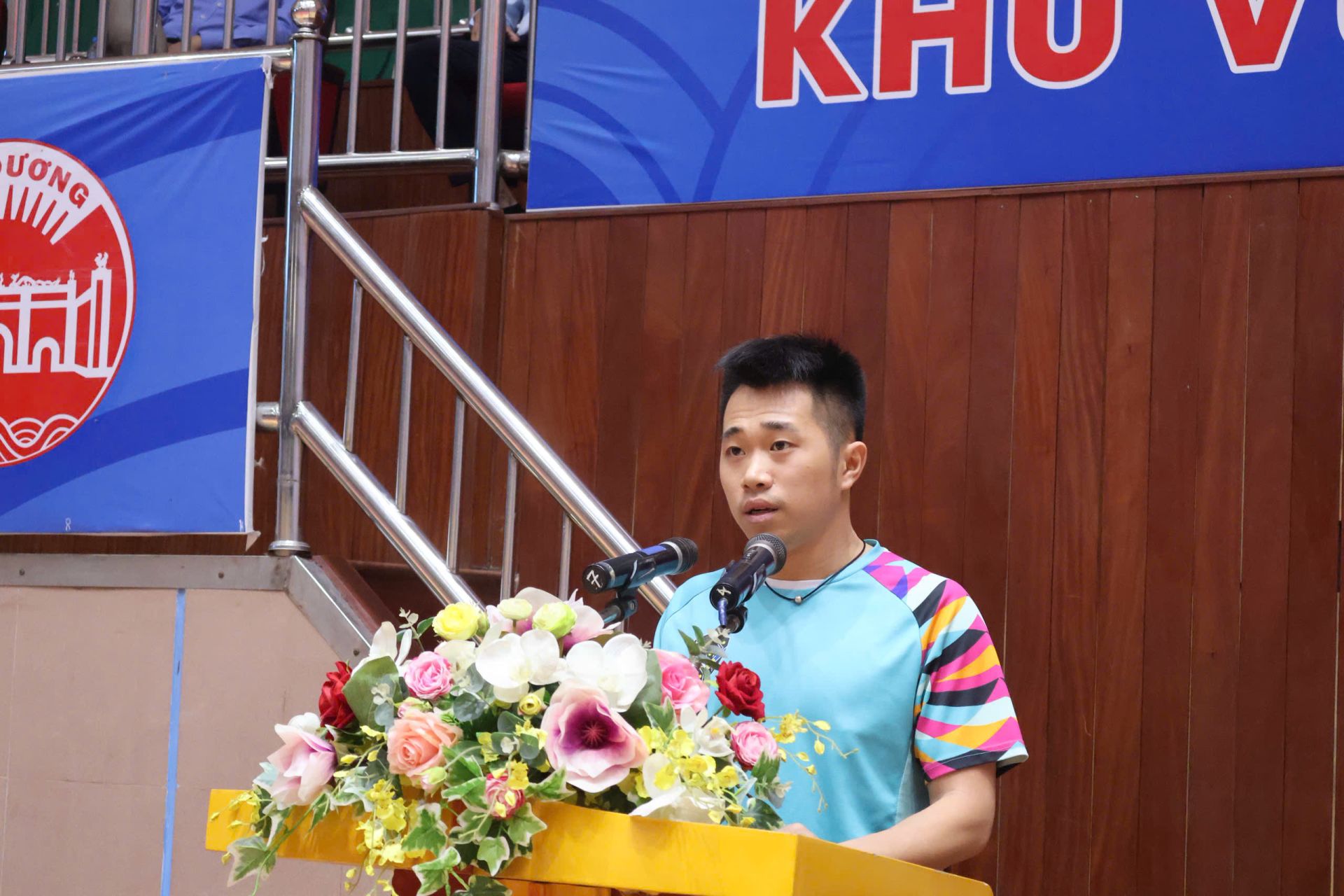 Vận động viên Nguyễn Đức Tuân thay mặt các vận động viên tuyên thệ tại lễ khai mạc. Vận động viên Nguyễn Đức Tuân thay mặt các vận động viên tuyên thệ tại lễ khai mạc.