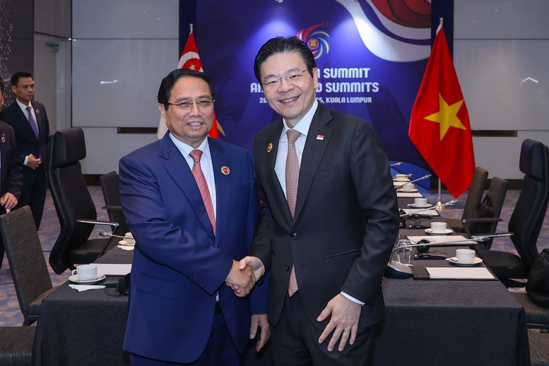 Thủ tướng Chính phủ Phạm Minh Chính và Thủ tướng Singapore Lawrence Wong họp thường niên lần thứ 2 - Ảnh: VGP/Nhật Bắc Thủ tướng Chính phủ Phạm Minh Chính và Thủ tướng Singapore Lawrence Wong họp thường niên lần thứ 2 - Ảnh: VGP/Nhật Bắc