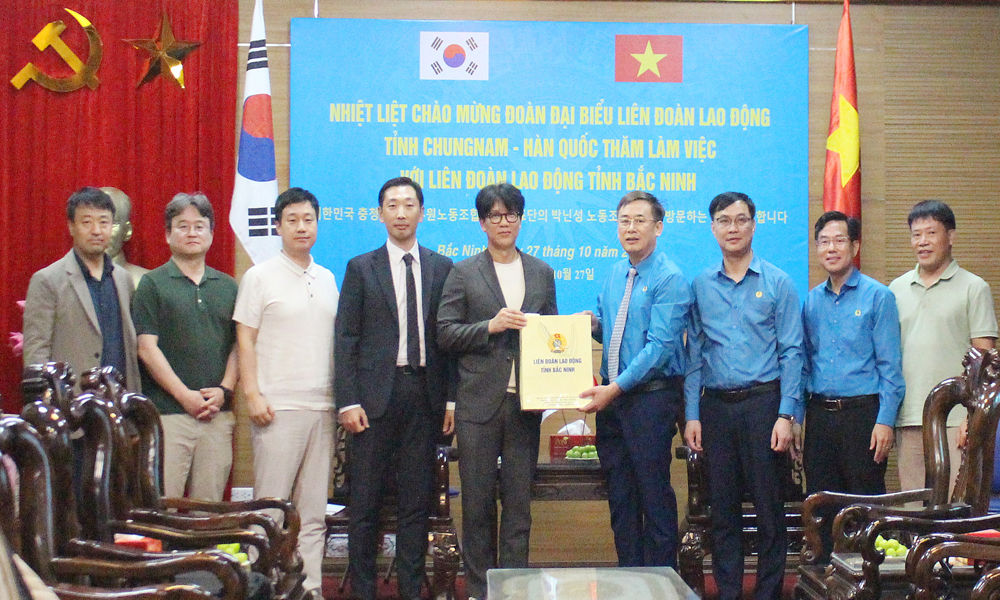 Thúc đẩy quan hệ hợp tác giữa Liên đoàn Lao động hai tỉnh Bắc Ninh và Chungnam (Hàn Quốc)