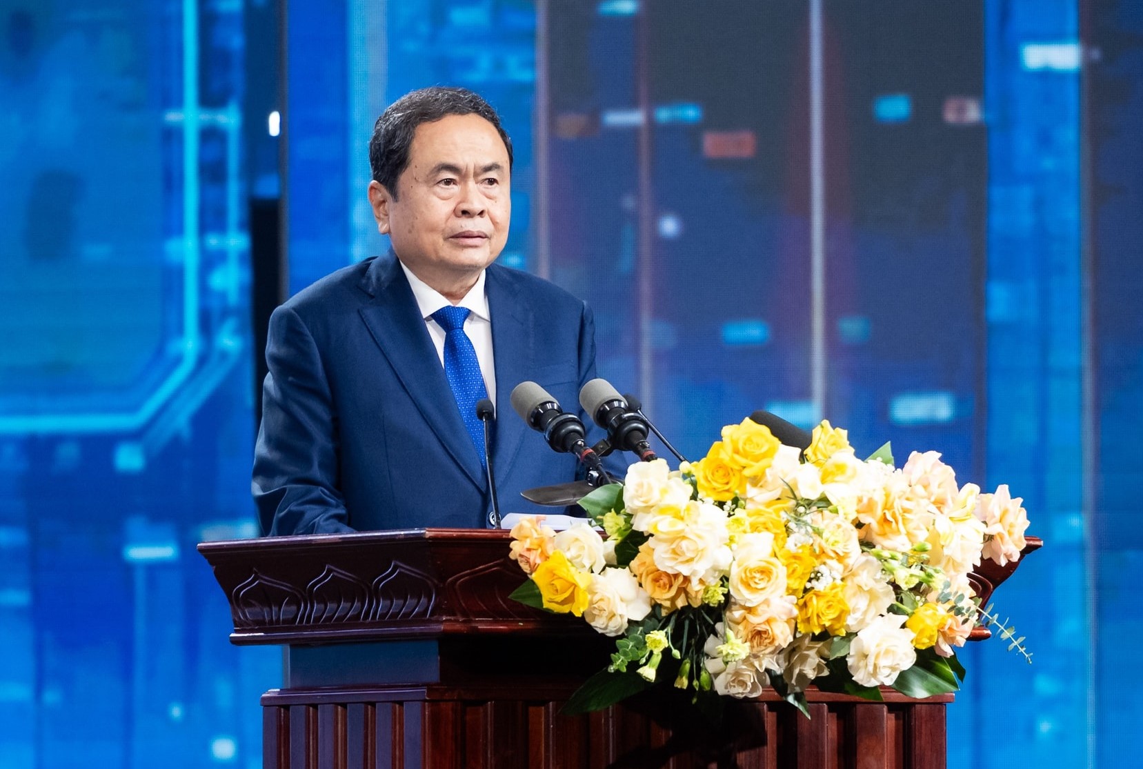 Chủ tịch Quốc hội Trần Thanh Mẫn phát biểu tại sự kiện. Ảnh: Phạm Thắng Chủ tịch Quốc hội Trần Thanh Mẫn phát biểu tại sự kiện. Ảnh: Phạm Thắng