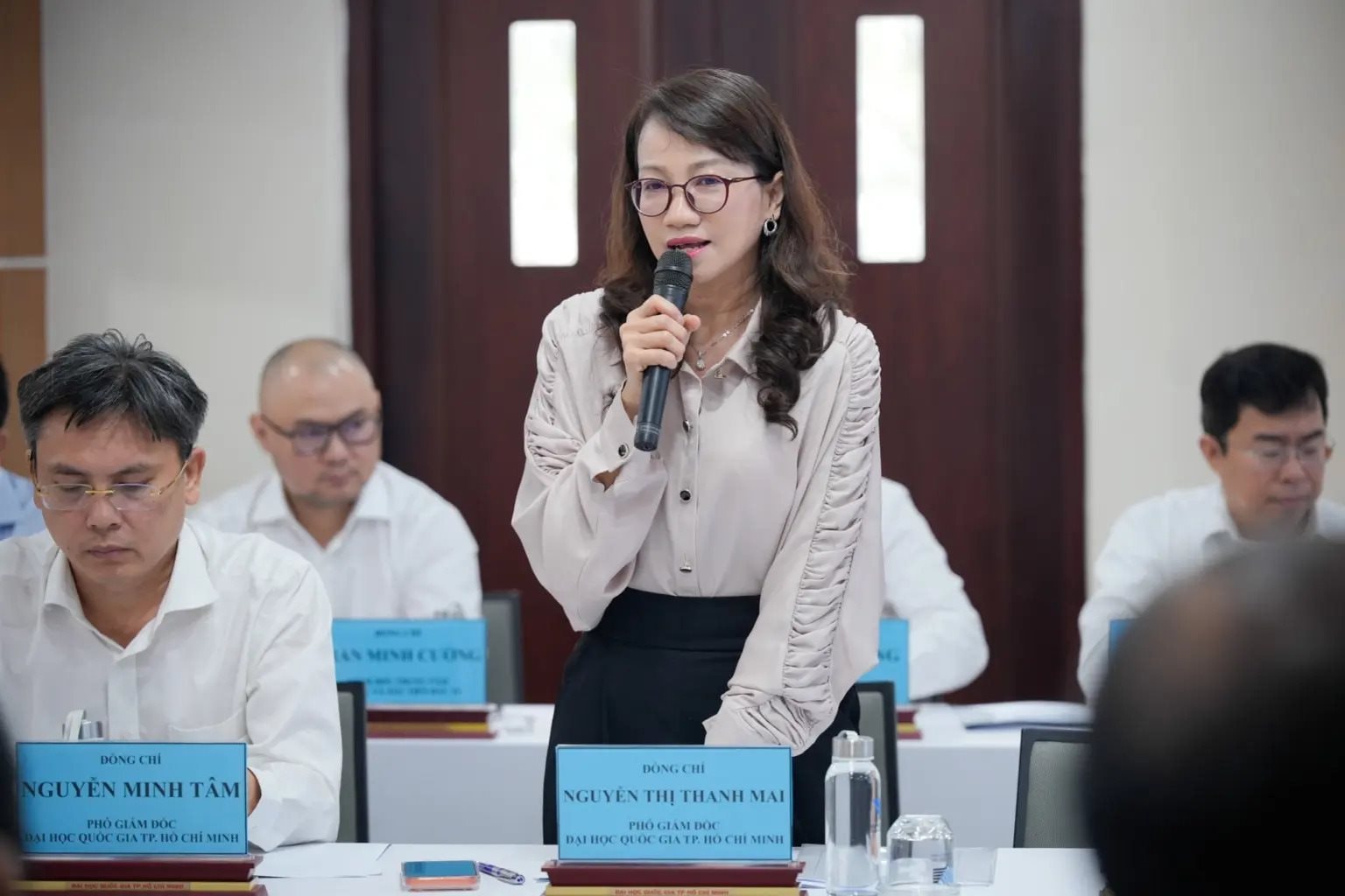 GS.TS Nguyễn Thị Thanh Mai, Phó Giám đốc Đại học Quốc gia TP. HCM phát biểu tại buổi làm việc GS.TS Nguyễn Thị Thanh Mai, Phó Giám đốc Đại học Quốc gia TP. HCM phát biểu tại buổi làm việc